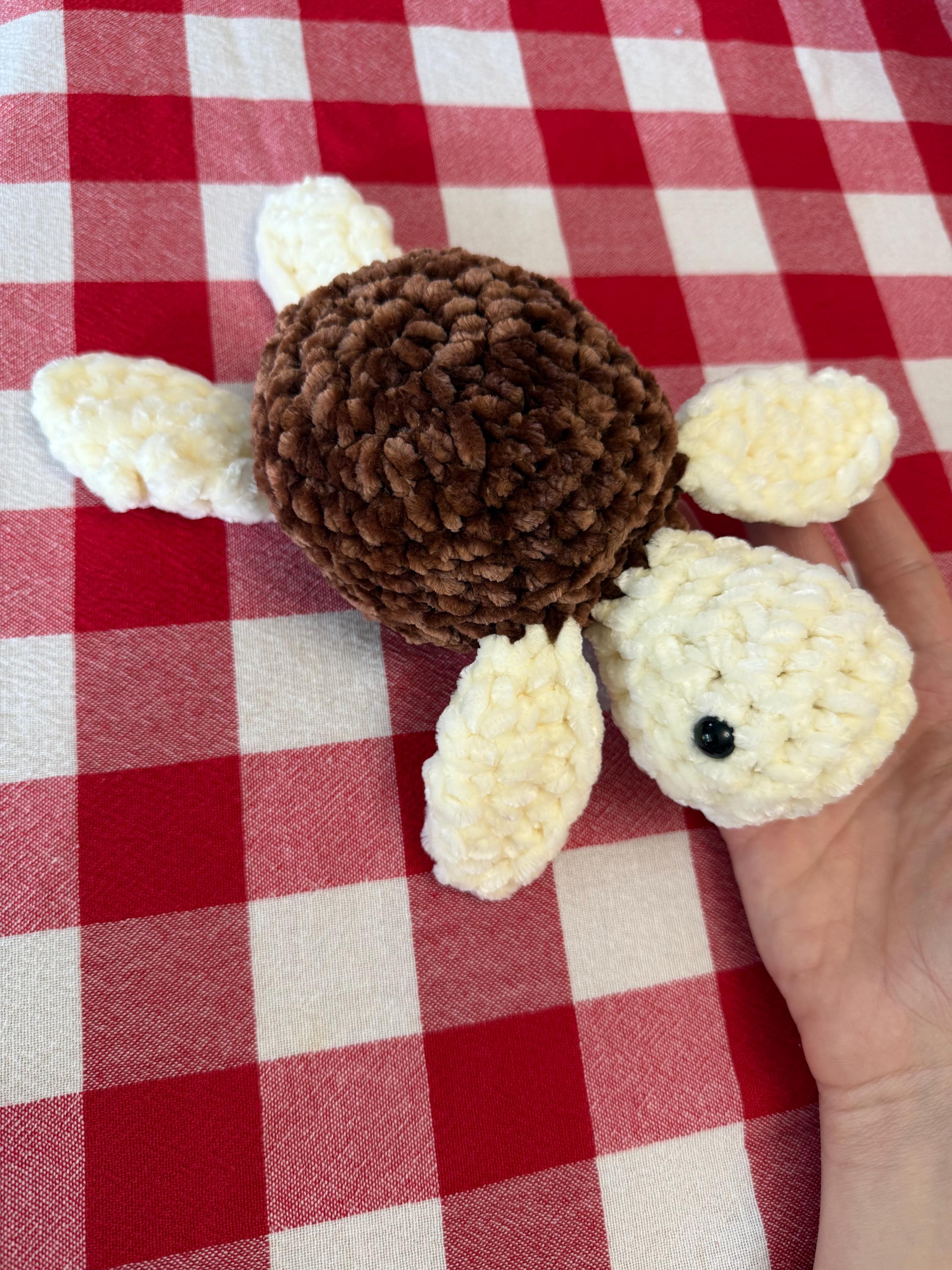Crocheted Plush Sea Turtle: Desk Pet, Back to School