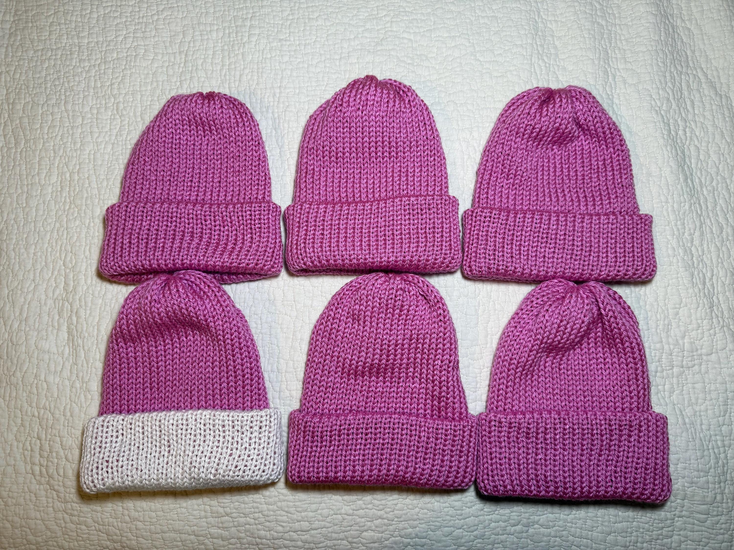 Knit Hat Handmade Winter Cap Double Sided Cap Toboggan