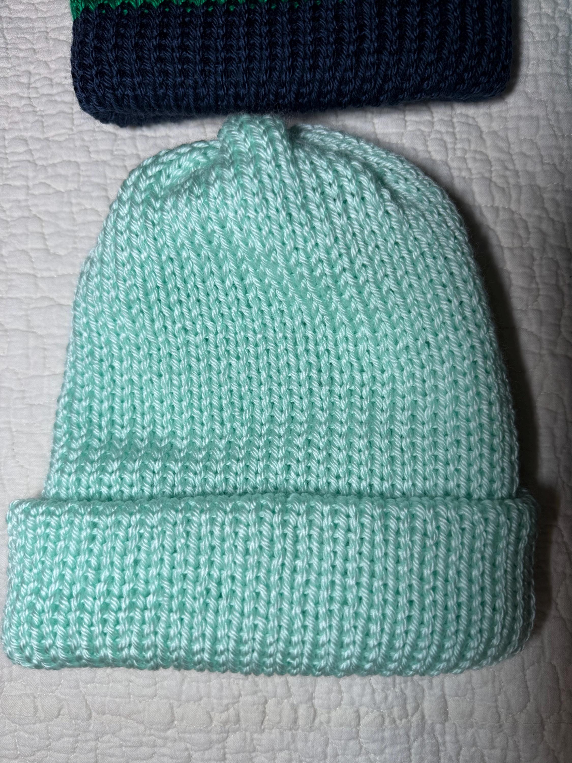 Handmade Knit Cuffed Beanie – Soft Winter Hat, PNW Cap
