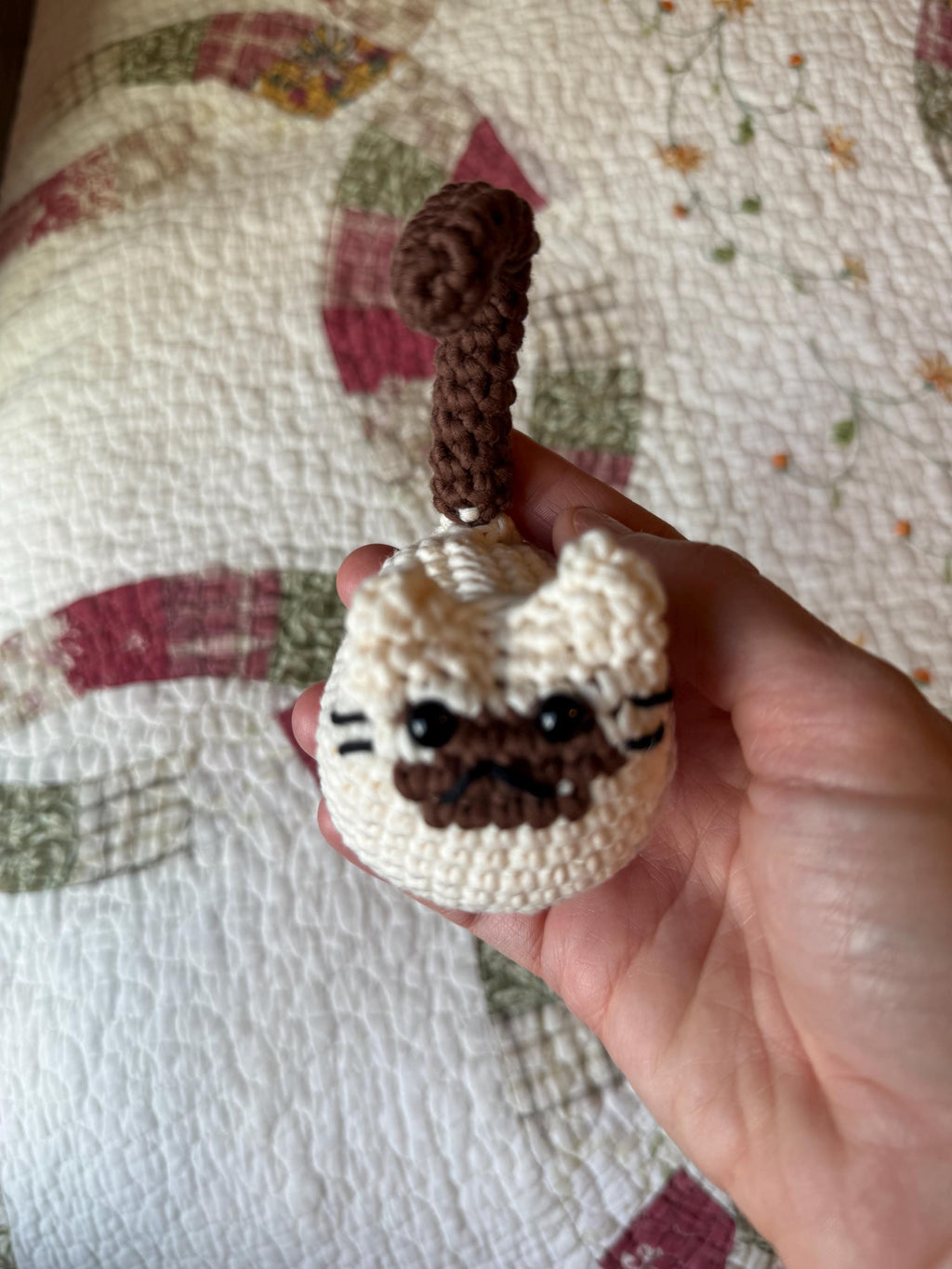 Crocheted Siamese Cat Miniature: Desk Kitty Gift