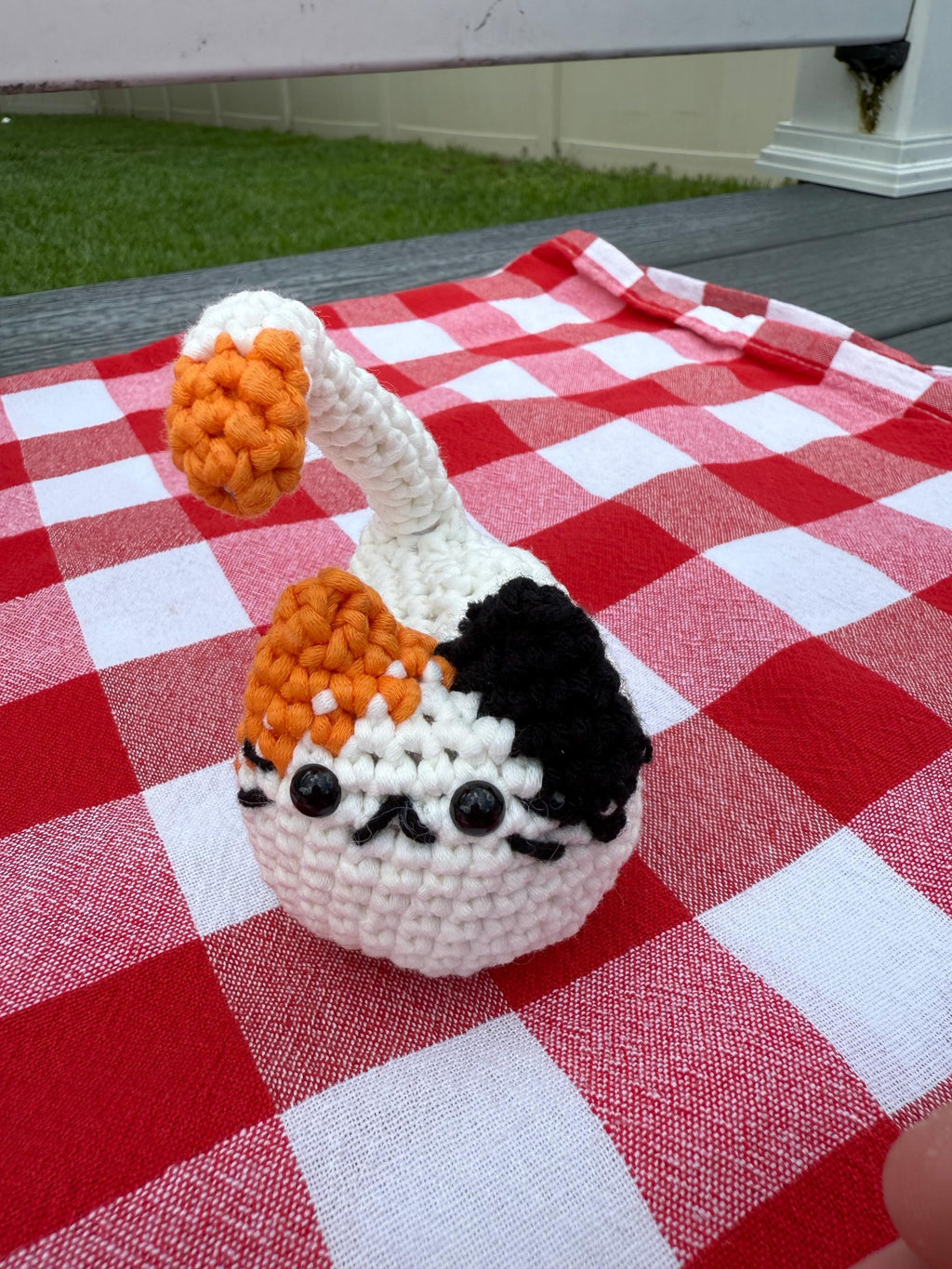 Crocheted Miniature Calico Cat: Desk Kitty Gift