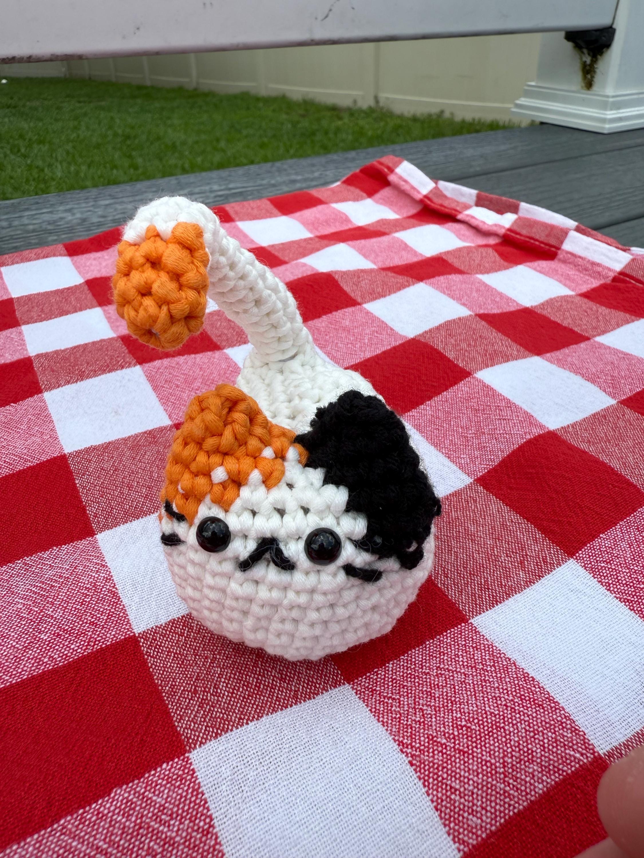 Crocheted Miniature Calico Cat: Desk Kitty Gift