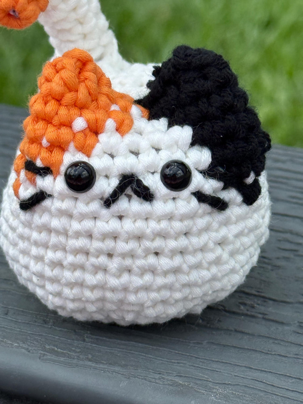 Crocheted Miniature Calico Cat: Desk Kitty Gift