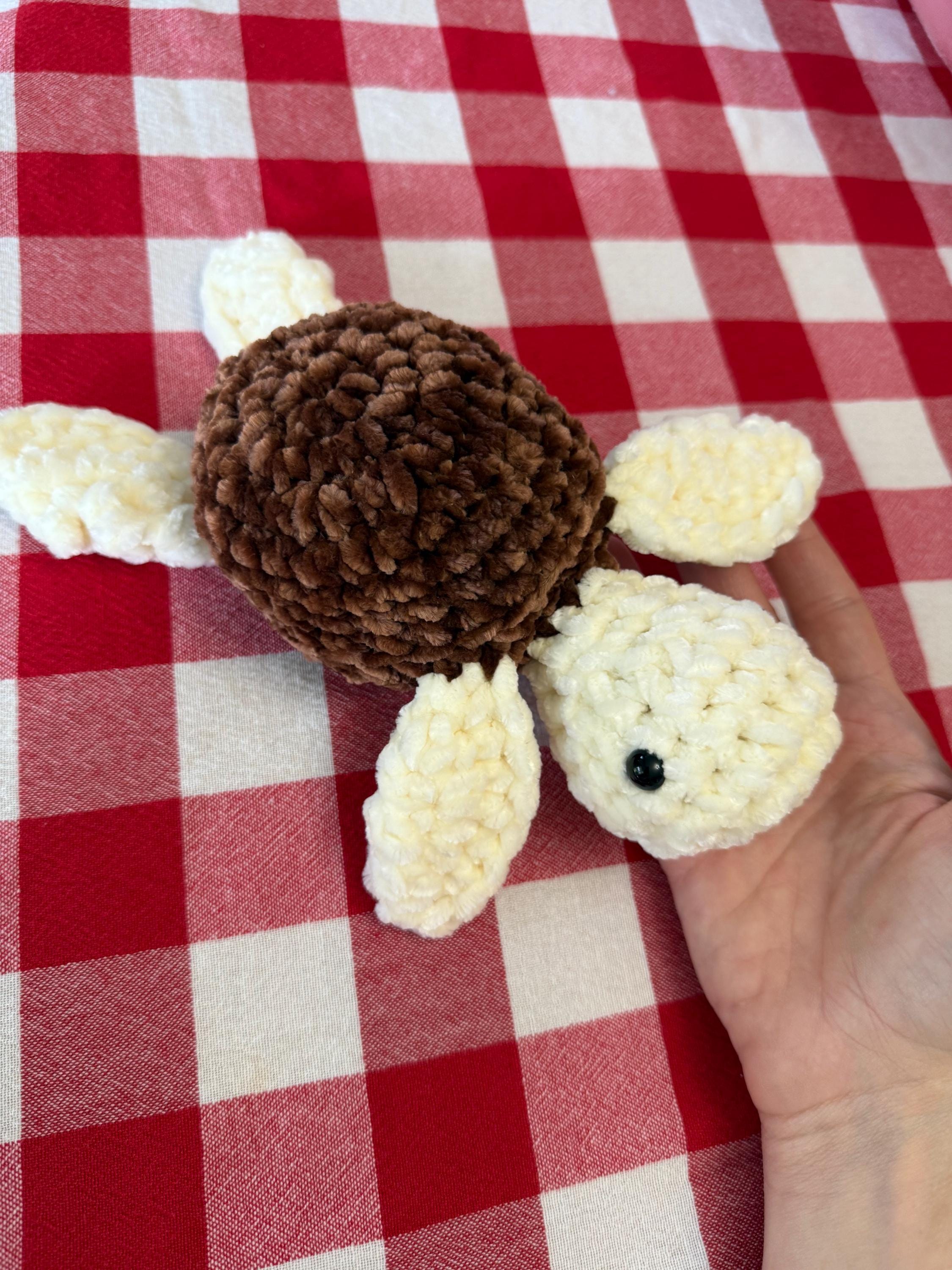 Crocheted Plush Sea Turtle: Desk Pet, Back to School