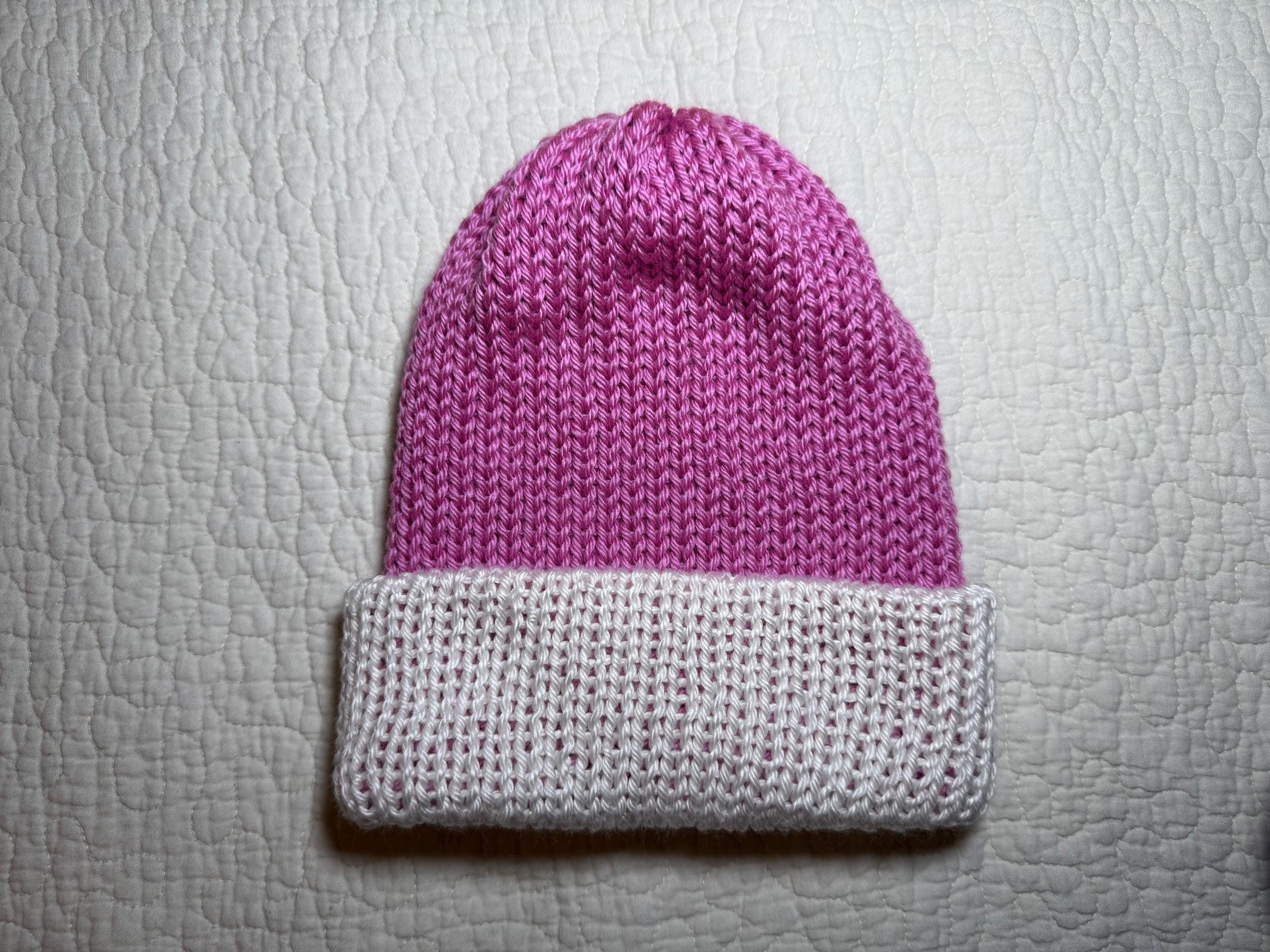 Knit Hat Handmade Winter Cap Double Sided Cap Toboggan