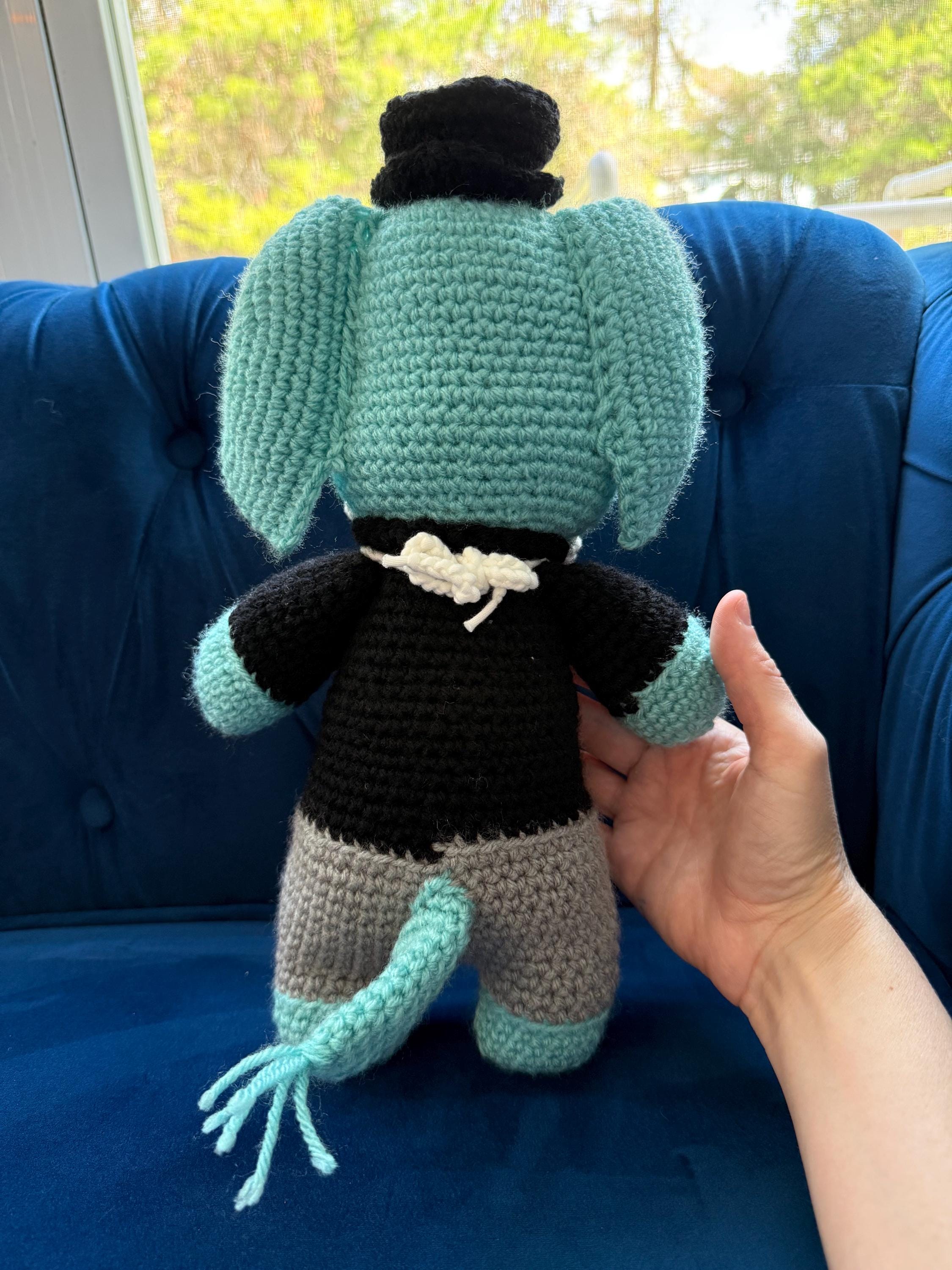 Hand-Crocheted Elephant Plush Toy in Tuxedo, Dapper Amigurumi Stuffed Animal for Nursery Decor