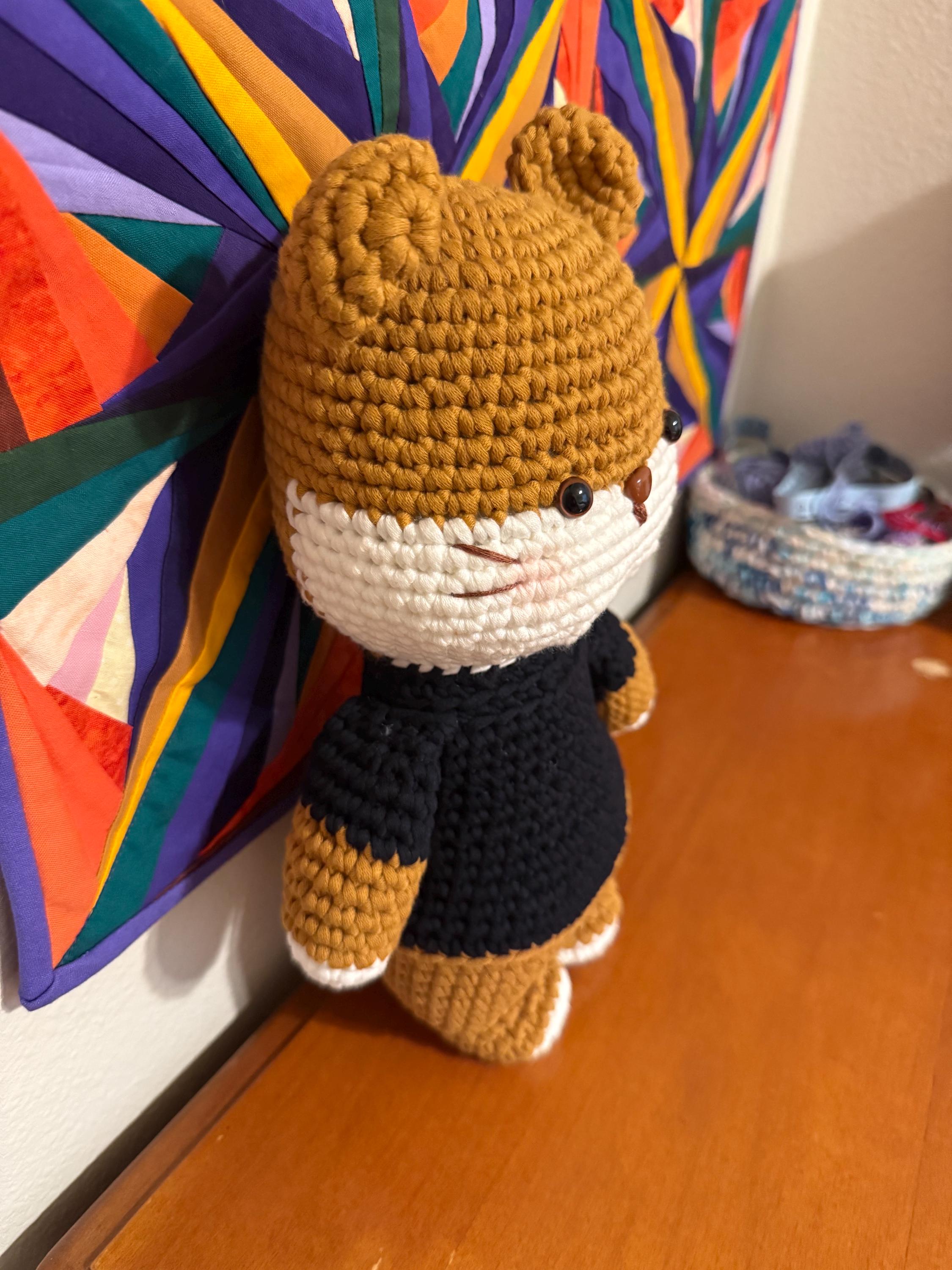 Crocheted Hamster Plush: Handmade Amigurumi Toy, 11.5 inch