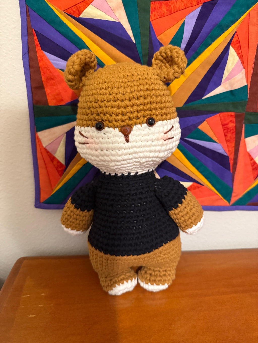 Crocheted Hamster Plush: Handmade Amigurumi Toy, 11.5 inch