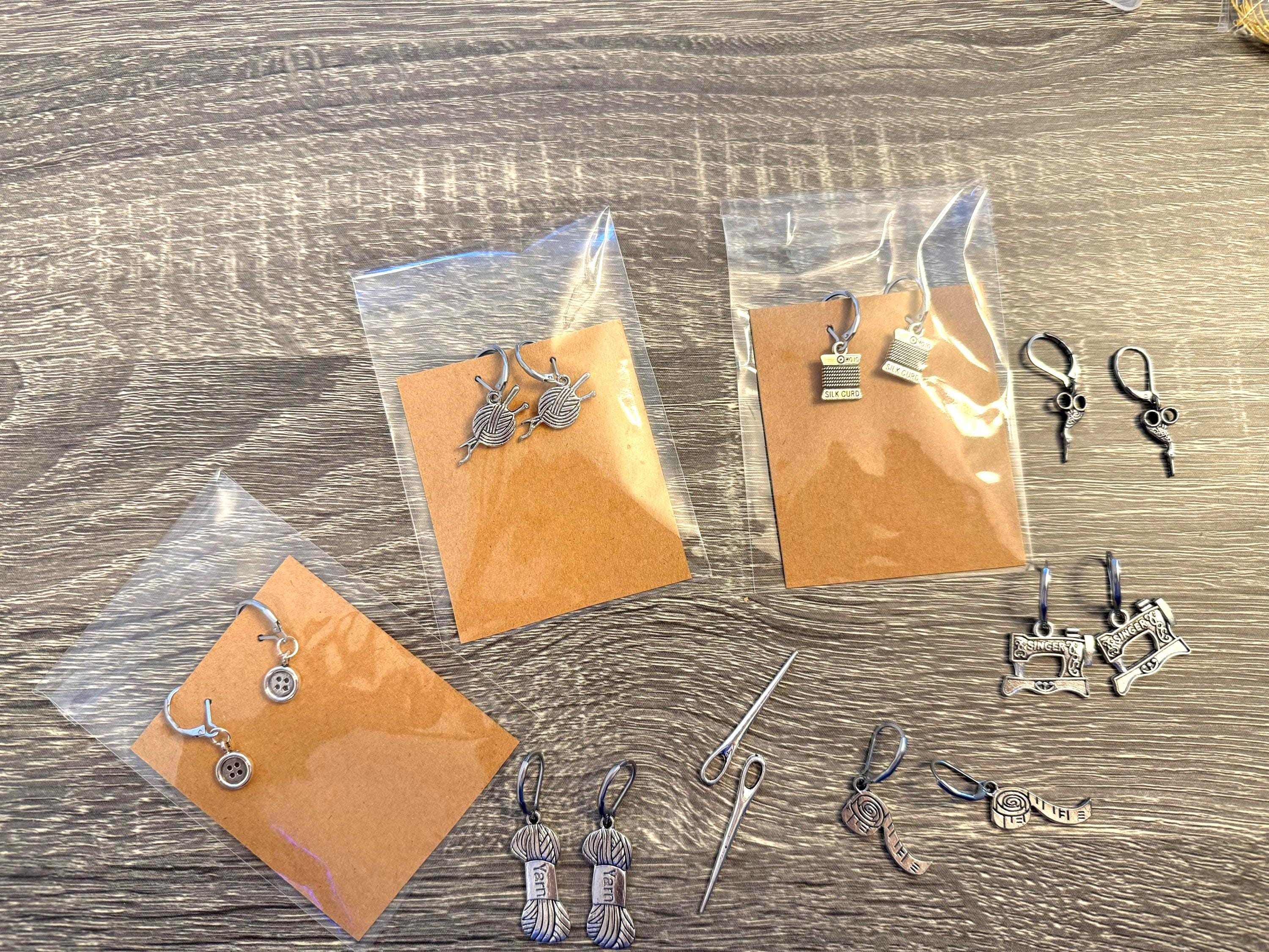 Fiber Arts Charm Earrings/ Handcrafted  Jewelry For Makers