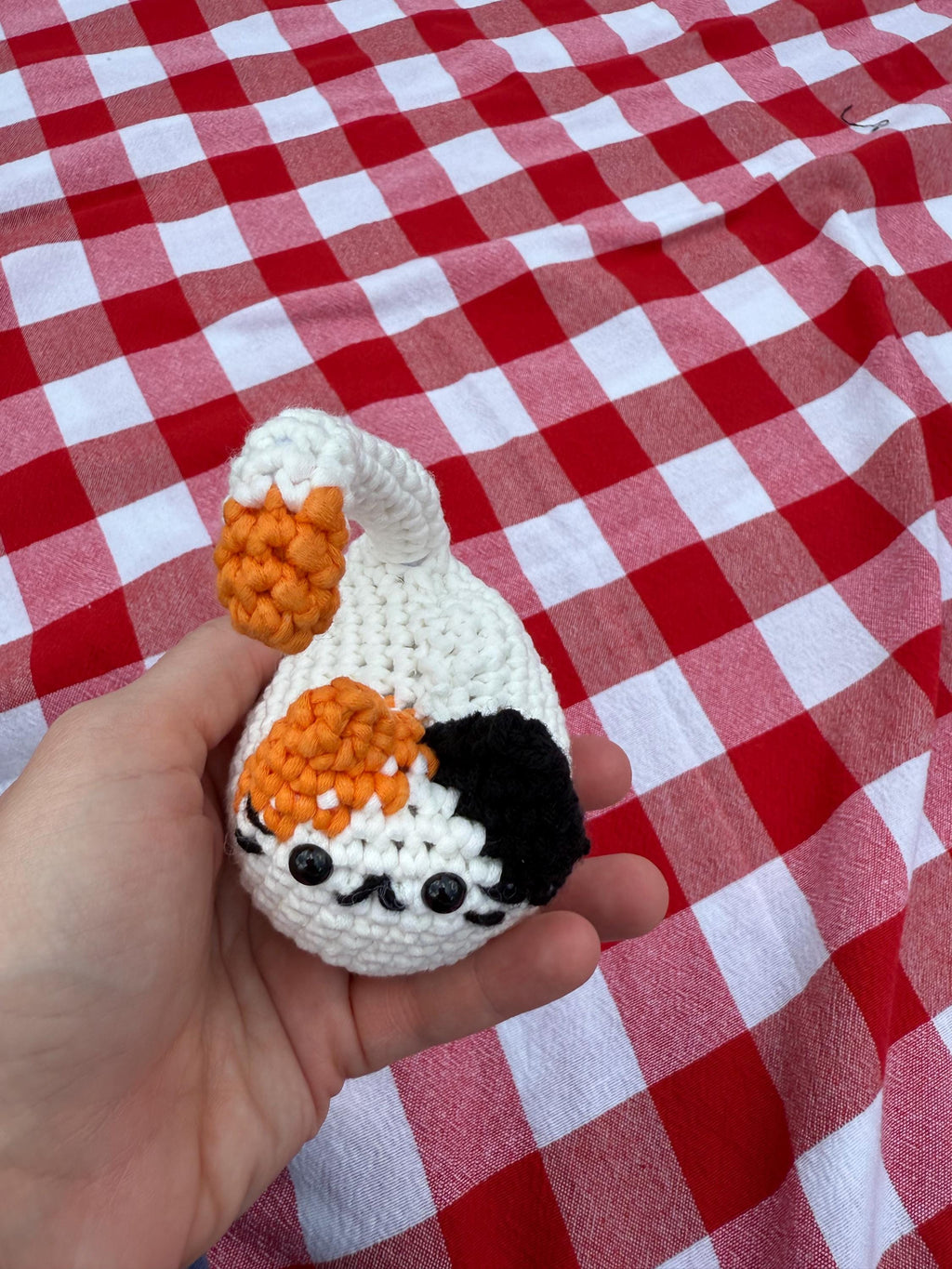 Crocheted Miniature Calico Cat: Desk Kitty Gift